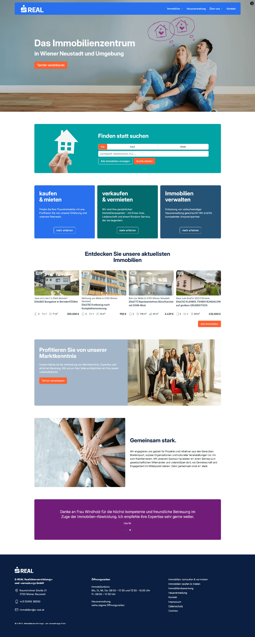 neuer Webauftritt für s REAL Wiener Neustadt - Website mit Symfony Website System von Fify